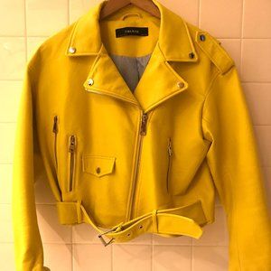 Zara Yellow or Mustard-colored Moto Jacket